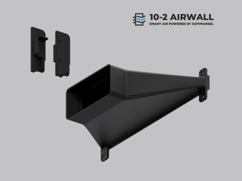 FLANGE DE CANALISATION DE VENTILATION + 2 BOUCHONS D'EXTRÉMITÉ