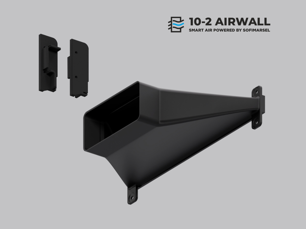 FLANGE DE CANALISATION DE VENTILATION + 2 BOUCHONS D'EXTRÉMITÉ
