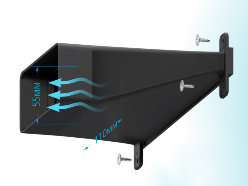 FLANGE DE CANALISATION DE VENTILATION + 2 BOUCHONS D'EXTRÉMITÉ